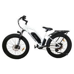 AOSTIRMOTOR 26&quot; 750W Camouflage Electric Bike Fat Tire P7 48V 13AH Removable Lithium Battery for Adults with Detachable Rear Rack Fender(White)S0