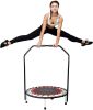 40" Foldable Mini Trampoline;  Fitness Rebounder with Foam Handle;  Exercise Trampoline for Kids Adults Indoor/Garden Workout