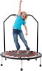 40" Foldable Mini Trampoline;  Fitness Rebounder with Foam Handle;  Exercise Trampoline for Kids Adults Indoor/Garden Workout