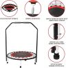 40" Foldable Mini Trampoline;  Fitness Rebounder with Foam Handle;  Exercise Trampoline for Kids Adults Indoor/Garden Workout