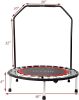 40" Foldable Mini Trampoline;  Fitness Rebounder with Foam Handle;  Exercise Trampoline for Kids Adults Indoor/Garden Workout