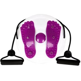 Waist Twister With Drawstring; Home Fitness Exercise Equipment (Color: Purple)