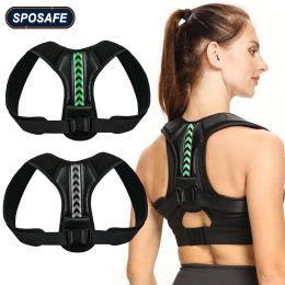 Adjustable Back Shoulder Posture Corrector Belt Clavicle Spine Support Reshape Your Body Home Office Sport Upper Back Neck Brace (Color: Grey, size: 2Xl-Weight 120-135Kg)