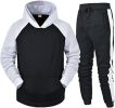 Men's Athletic Hooded Sweater Tracksuit Long-sleeved Pullover Sports Trousers Set