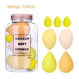 7Pcs Makeup Sponge Set Face Beauty Cosmetic Powder Puff for Foundation Cream Concealer Make Up Blender Tools Sponge ÃÂºÃÂ¾Ã‘ÂÃÂ¼ÃÂµÃ‘â€šÃÂ¸ÃÂºÃÂ° (Color: Mango Yellow)