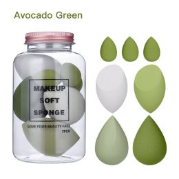 7Pcs Makeup Sponge Set Face Beauty Cosmetic Powder Puff for Foundation Cream Concealer Make Up Blender Tools Sponge ÃÂºÃÂ¾Ã‘ÂÃÂ¼ÃÂµÃ‘â€šÃÂ¸ÃÂºÃÂ° (Color: Avocado Green)