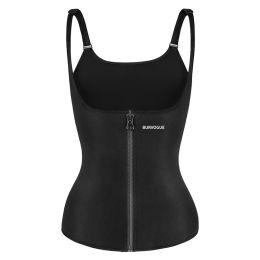 Burvogue Waist Trainer Corset Underbust Shapewear Latex Body Shaper Tummy Slimming Underwear Women Weight Loss Sauna Sweat Vest (Color: black, size: Xs)