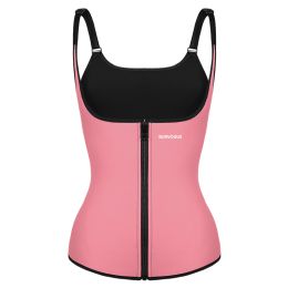 Burvogue Waist Trainer Corset Underbust Shapewear Latex Body Shaper Tummy Slimming Underwear Women Weight Loss Sauna Sweat Vest (Color: Pink, size: M)