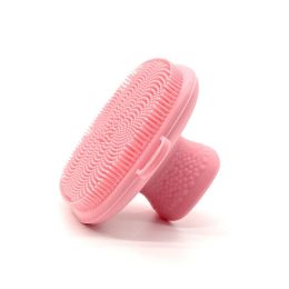 Silicone Face Scrubber-Facial Cleansing Brush Manual Waterproof Cleansing Skin Care Face Brushes for Cleansing and Exfoliating (Color: Pink)