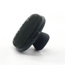 Silicone Face Scrubber-Facial Cleansing Brush Manual Waterproof Cleansing Skin Care Face Brushes for Cleansing and Exfoliating (Color: black)