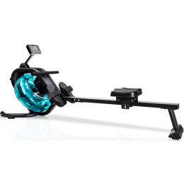 Water Rowing Machine Rower with LCD Monitor; Exercise Workout Water Rower for Home Use (Color: As Pic)