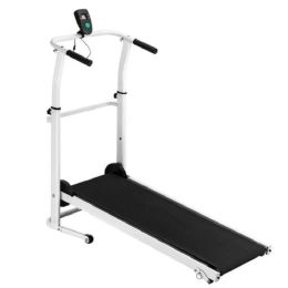 Home Fitness Exercise Portable Motorized Shock-Absorbing Folding Manual Treadmill (Color: As Pic Show)