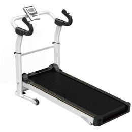 Home Fitness Exercise Portable Motorized Shock-Absorbing Folding Manual Treadmill (Color: Silver)