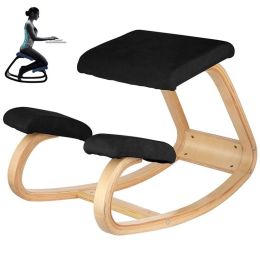 Office And Home Multi Furctions Strengthen Muscles Relieve Fatigue Furniture Kneeling Chair (Color: black)