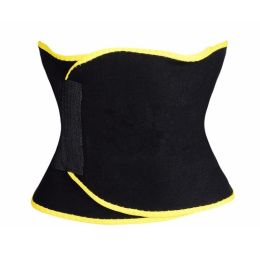 Large Size Tummy Stomach Sauna Sport Waist Support Equipment (Color: yellow, size: M)