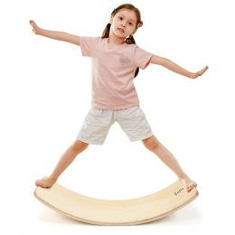 Kids Fitness Toy 12 Inch C Shape Wooden Wobble Balance Board (Option: 485 Lbs)