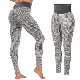 High Waist Yoga Pants Women's TIK Tok Leggings Butt Lifting Workout Tights Plus Size Sports Shapewear (Light Grey;  M) (Color: Light Grey, size: Xxl)