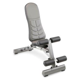 Home Gym Foldable Deluxe Utility Weight Bench (Color: Gray)