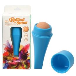 Natural Volcanic Roller Oil Control Rolling Stone Matte Makeup Face Skin Care Tool (Color: Blue Box)