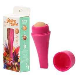 Natural Volcanic Roller Oil Control Rolling Stone Matte Makeup Face Skin Care Tool (Color: Rosered Box)