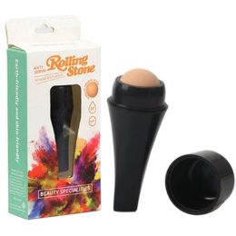 Natural Volcanic Roller Oil Control Rolling Stone Matte Makeup Face Skin Care Tool (Color: Black Box)