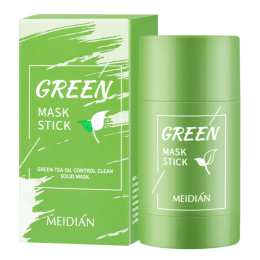 Green Tea Purifying Mask; Clay Stick; Oil Control; Skin Care; Anti-Acne; Eggplant; Eliminate Blackheads and Mud (Color: green)