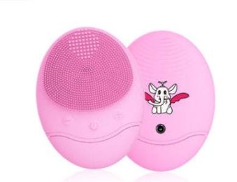 Electric Facial Cleaning Brush Cleanser Massage Skin Face Care Mini Washing Machine Waterproof Silicone Dirt Remove SPA Tool (Color: Pink Standard Type)