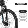 Elecony 26 inch Mountain Bike for Teenagers; Shimano 21 speed mechanical disc brake; black/blue/gray