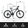 Elecony 26 inch Mountain Bike for Teenagers; Shimano 21 speed mechanical disc brake; black/blue/gray