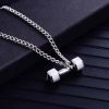 Weightlifting Barbell Pendant Necklace Stainless Steel Fitness Gym Bodybuilding Fashion Dumbbell Necklace