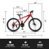 Elecony 24 inch Mountain Bike for Teenagers; Shimano 21 speed mechanical disc brake; black/red/green