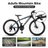 Elecony 26 inch Mountain Bike for Teenagers; Shimano 21 speed mechanical disc brake; black/blue/gray