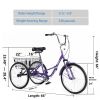 Adult Folding Tricycles 3 Wheel W/Installation Tools with Low Step-Through; Large Basket; Foldable Tricycle for Adults; Women; Men