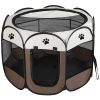 Portable Foldable Pet Playpen Exercise Pen Kennel Removable Zipper Top and Bottom Water Resistant Indoor Outdoor Use For Dogs Cats Other Pets