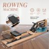 Water Rowing Machine Indoor Wooden Exercise Equipment Home Gym with LCD Monitor