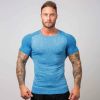 Men's Household Outer Fitness T-shirt Quick Dry Short Sleeve T-shirt Fitness Run Exercise Tights