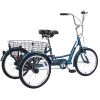 26&quot; European Adult Tricycles 3 Wheel W/Installation Tools with Low Step-Through; Large Basket; Tricycle for Adults; Women; Men