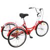 Adult Tricycle Trikes; 3-Wheel Bikes; 26 Inch Wheels Cruiser Bicycles with Large Shopping Basket for Women and Men